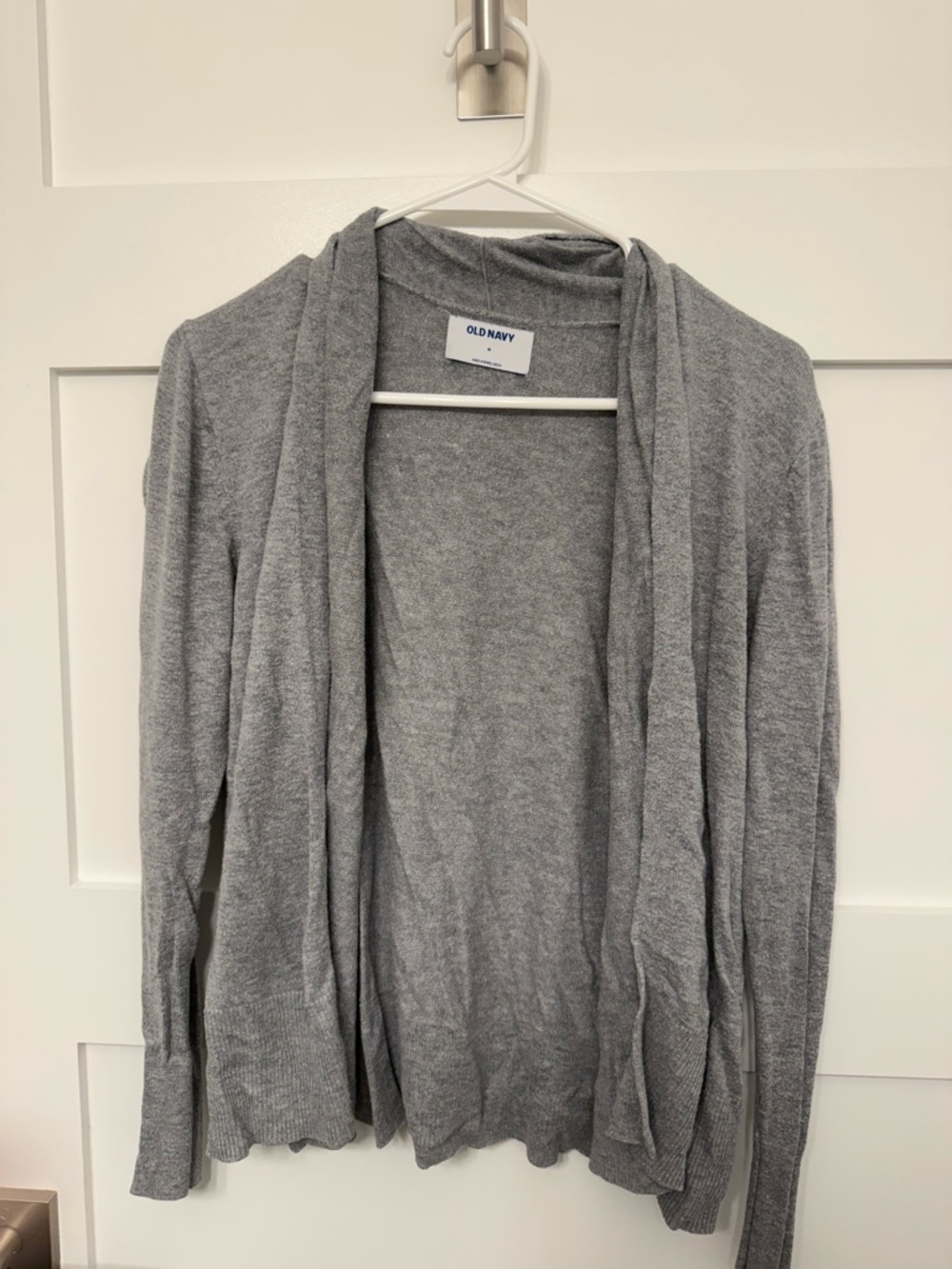Old Navy Light Gray Open-Front Draped Cardigan